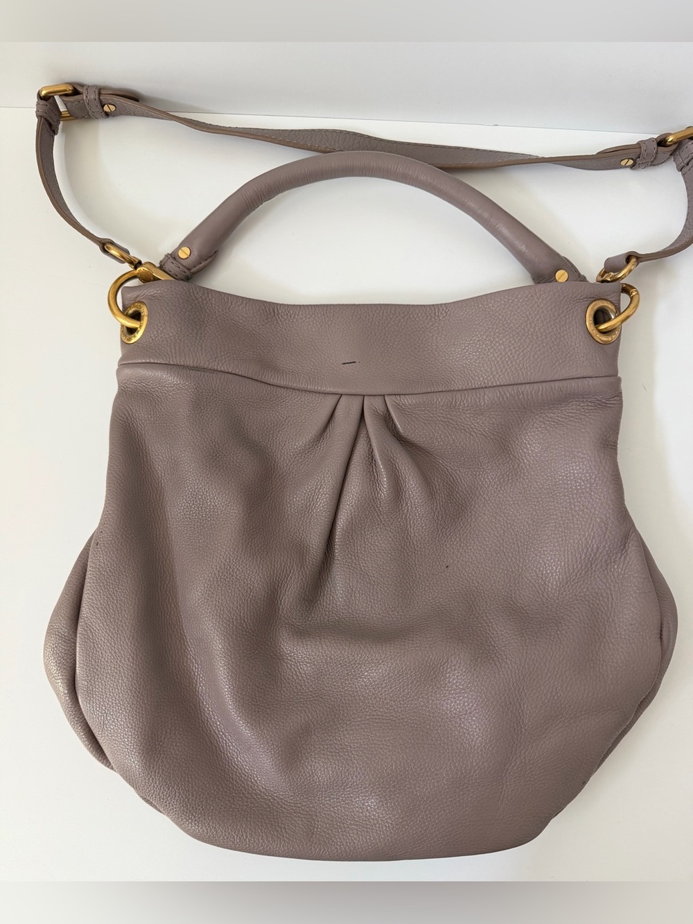 Marc Jacobs Standard Supply Pebbled Leather Hobo Bag in Taupe/Purple-Gray - Picture 5 of 10